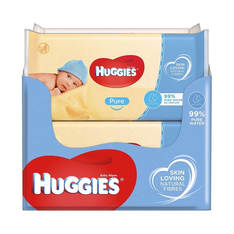 Huggies Pure (Illatmentes) quatro popsitörlő