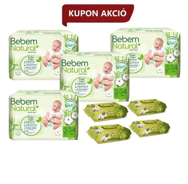 Bebem Natural (BIO) + Oliva és Pamut popsitörlő