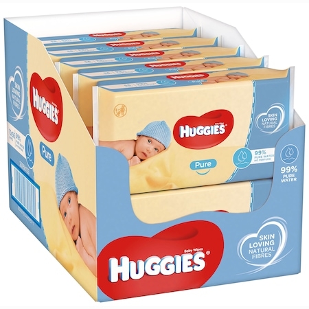 Huggies Pure (Illatmentes) popsitörlő 12 X 56 lap